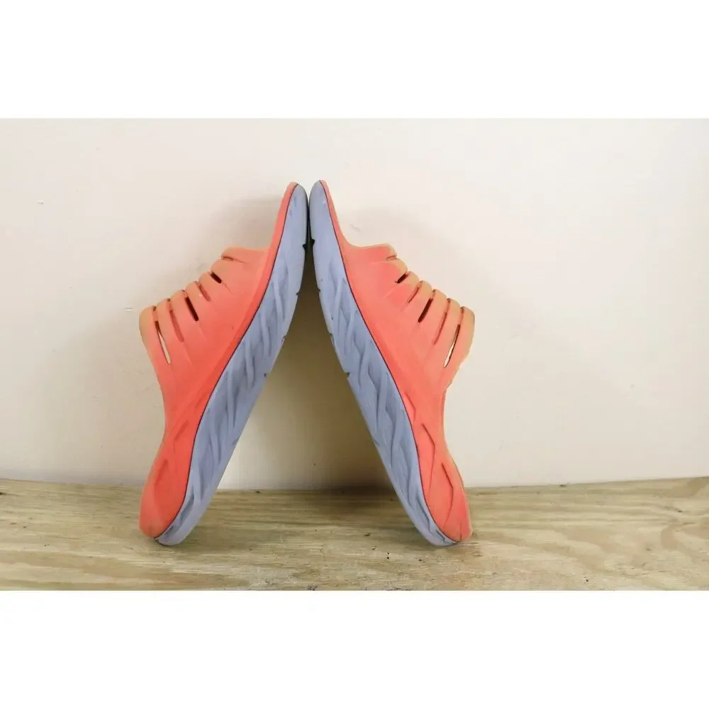HOKA Ora Recovery Slides Mens 12 Orange Gray Slip On Sandals